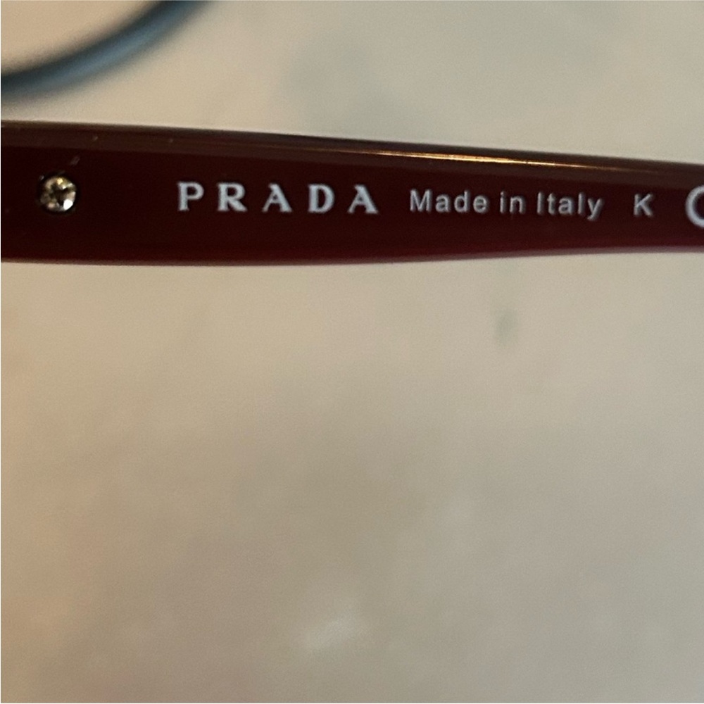 PRADA SPR 080 Oversized Sunglasses Burgundy Brown Gradient EUC w/Box & Case - Picture 8 of 9